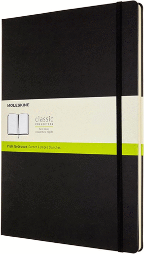 MOLESKINE CUADERNO CLÁSICO DE PAPEL LISO, TAPA DURA Y CIERRE ELÁSTICO, TAMAÑO A4, 8.3 X 11.7 IN, COLOR NEGRO, 192 PÁGINAS