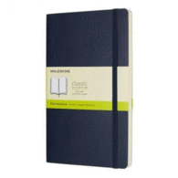 MOLESKINE CLASSIC NOTEBOOK, LARGE, PLAIN, SAPPHIRE BLUE, SOFT COVER (5 X 8.25)