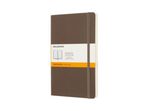 CUADERNO GRANDE DE TAPA BLANDA CON RAYAS MOLESKINE MARRÓN TIERRA