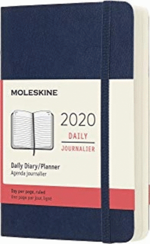 2020 AGENDA MOLESKINE 12M DIARIA P AZUL ZAFIRO TAPA BLANDA