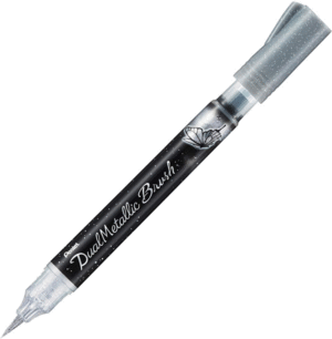 PENTEL DUAL METALLIC BRUSH BLACK METALLIC RED