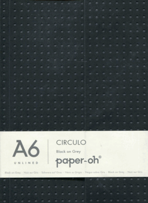 OH9021-2 CUADERNO PAPER OH! CÍRCULO NEGRO SOBRE GRIS A6 128 PAG (UNLINED)