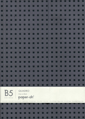 OH9055-7 CUADERNO PAPER OH! QUADRO GRIS SOBRE NEGRO B5 112 PAG (UNLINED)