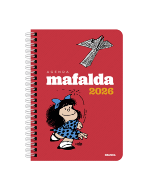 MAFALDA 2026, AGENDA ANILLADA COLUMNAS ROJA