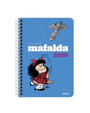MAFALDA 2026, AGENDA ANILLADA COLUMNAS AZUL