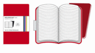 MOLESKINE VOLANT NOTEBOOK (SET OF 2 ), EXTRA LARGE, RULED RED (7.5 X 10)