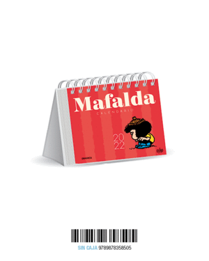 MAFALDA 2022. CALENDARIO DE ESCRITORIO ROJO