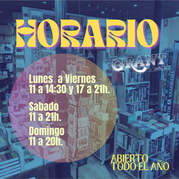 HORARIO DE GRANT LIBRERÍA