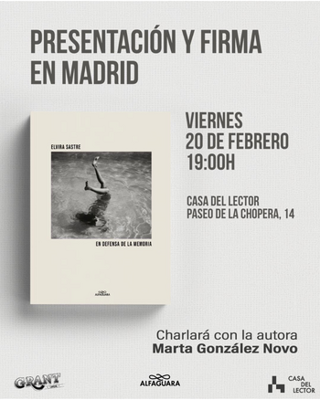 Elvira Sastre presenta En defensa de la memoria.